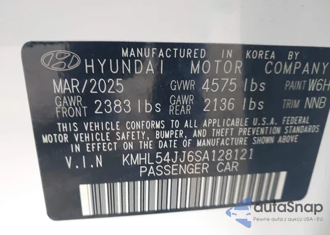 2025 Hyundai Sonata Hybrid Limited из США, поврежденный, VIN KMHL54JJ6SA128121